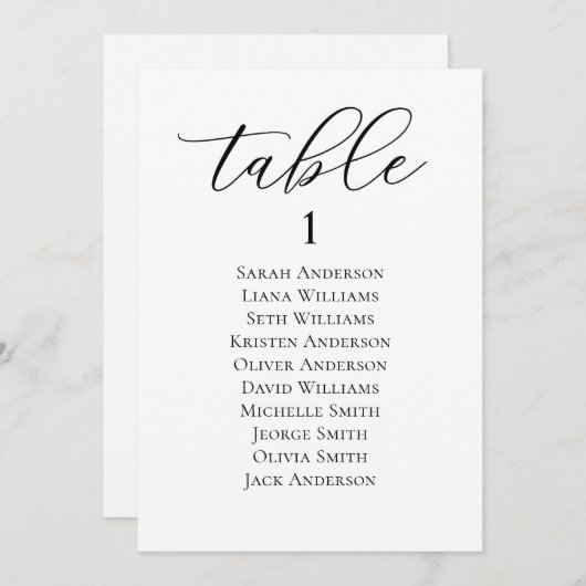 Carte de Mariage de script élégant (Devant / Derrière)