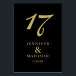 Carte de mariage de script en or noir personnalisé<br><div class="desc">Mariage</div>