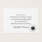 Carte de Mariage de Sunflower Blanc Noir Charité (Devant)