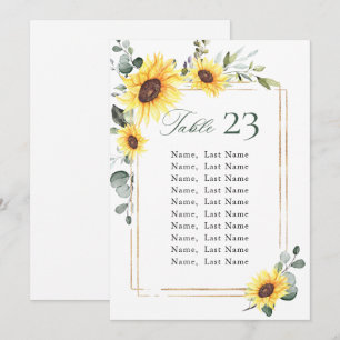 Carte de Mariage de Sunflower Eucalyptus Carte de