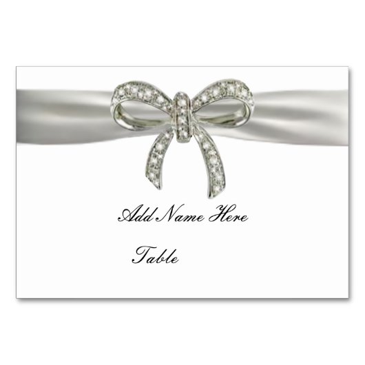 Carte de Mariage de table Diamond Bow (Devant)