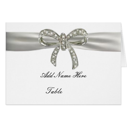 Carte de Mariage de table Diamond Bow (Devant Horizontal)