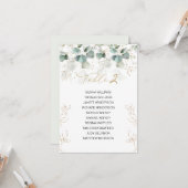 Carte de Mariage de table Eucalyptus (Devant/Arrière en situation)