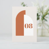Carte de Mariage de table moderne Burange Orange A (Debout devant)