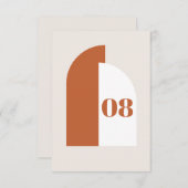 Carte de Mariage de table moderne Burange Orange A (Devant / Derrière)