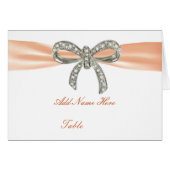 Carte de Mariage de table Orange Diamond Bow (Devant Horizontal)