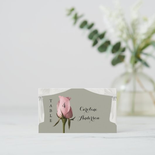Carte de Mariage de table rose pâle (Debout devant)