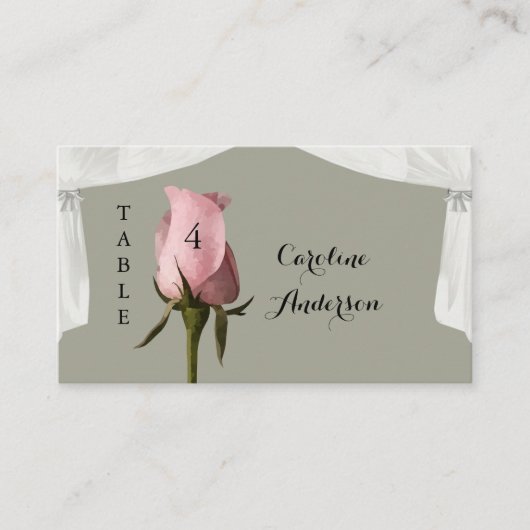 Carte de Mariage de table rose pâle (Devant)