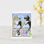 Carte de mariage de teckel ! (Fleur jaune)