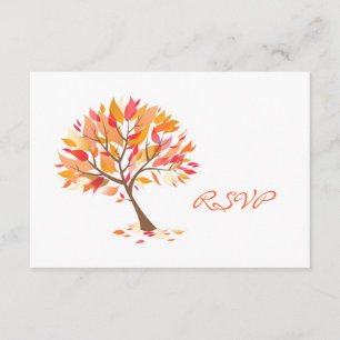Carte de Mariage de thème d'automne RSVP