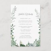 Carte de Mariage de verdure Succulente Horaire des (Devant)