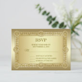 Carte de mariage décoratif or RSVP (Debout devant)