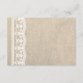 Carte de mariage 'Dentelle Blanche & Toile de Jute (Dos)