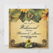 Carte de Mariage des tournesols d'or (Devant)