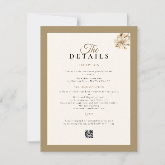 carte de mariage détails LUXE rustique classique b (Devant)