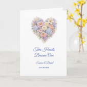 Carte de Mariage Deux Cœurs Deviennent Un (Fleur jaune)