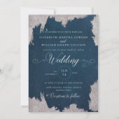 Carte de mariage d'hiver céleste de l'étoile d'arg (Devant)