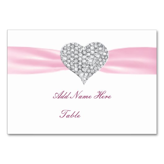 Carte de Mariage Diamond Heart Rose (Devant)