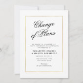 Carte de mariage différé avec un cadre doré élégan (Devant)