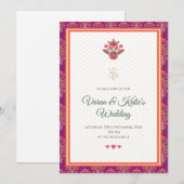 Carte de mariage Digital Desi & invitation de mari (Devant / Derrière)