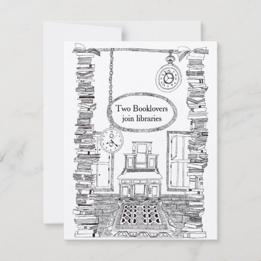 Carte de mariage d'invitation de Booklovers (Devant)
