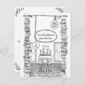 Carte de mariage d'invitation de Booklovers (Devant / Derrière)