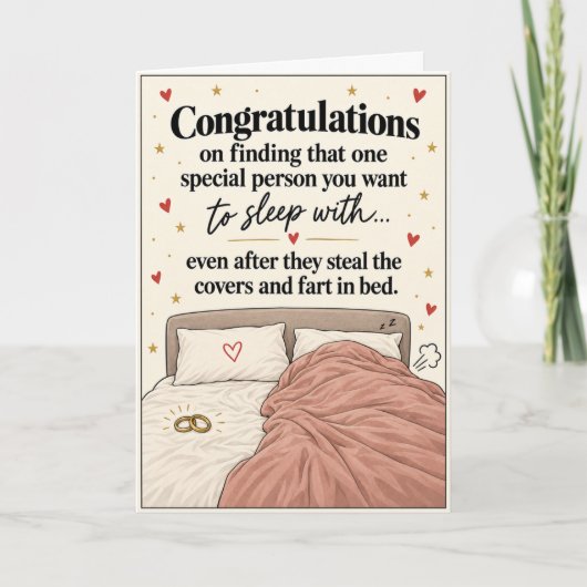 Carte de mariage drôle (Devant)