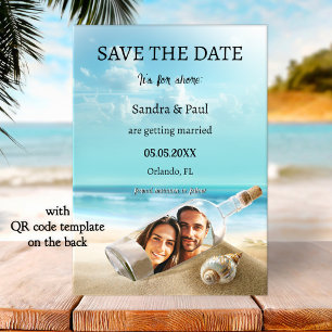 Carte de mariage drôle de bouteille de plage à con