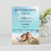 Carte de mariage drôle de bouteille de plage à con (Debout devant)