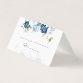 Carte de Mariage Dusty Blue Floral Eucalyptus (Front)