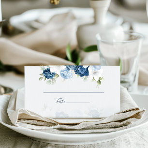 Carte de Mariage Dusty Blue Floral Eucalyptus