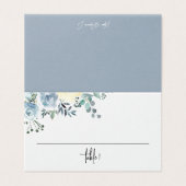 Carte de Mariage Dusty Blue Floral Greenery (Outside Unfolded)