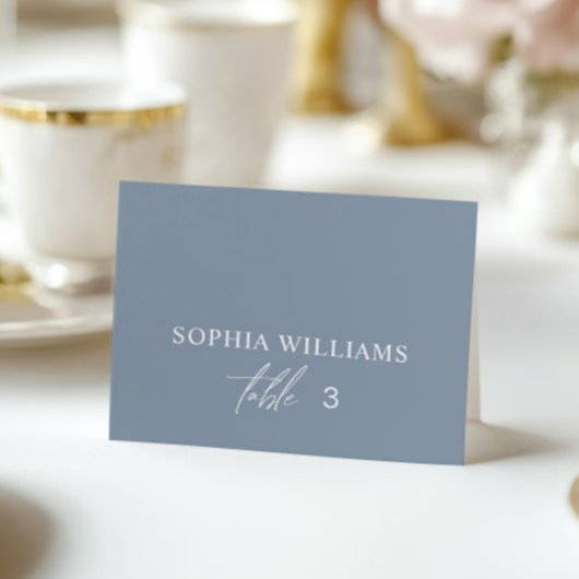 Carte de Mariage Dusty Blue Minimalist