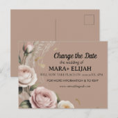 Carte de mariage Élégant Changement de Date (Devant / Derrière)