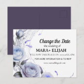Carte de mariage Élégant Changement de Date (Devant / Derrière)