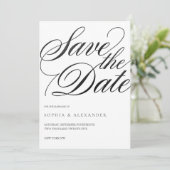 Carte de mariage "Elegant Script" pour annoncer la (Debout devant)