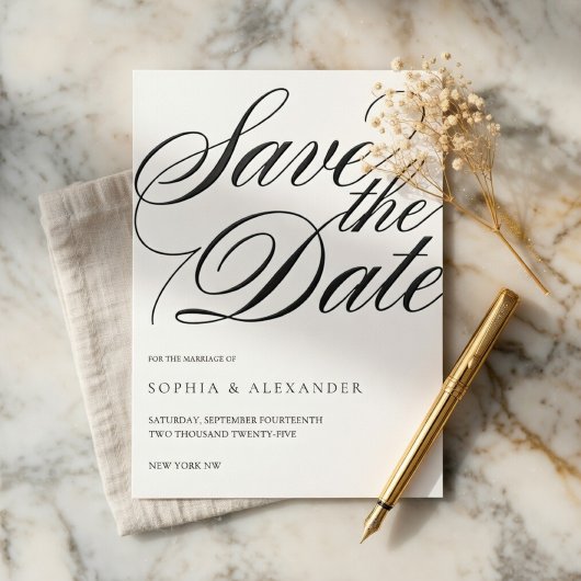 Carte de mariage "Elegant Script" pour annoncer la