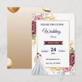 Carte de Mariage Élégante (Devant / Derrière)