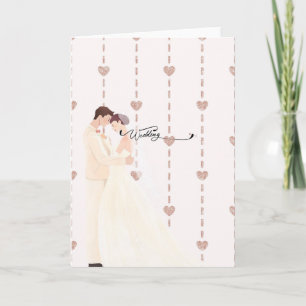 Carte de mariage élégante avec couple de mariés et