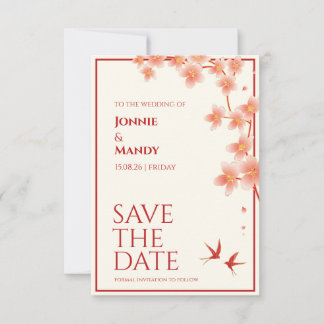 Carte de mariage élégante avec motif floral pour a