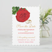 Carte de mariage élégante avec rose rouge pour Sav (Debout devant)