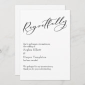 Carte de mariage élégante et simple "Malheureuseme (Devant / Derrière)