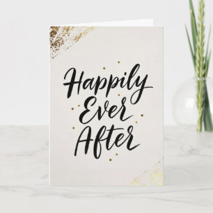Carte de Mariage en Calligraphie avec Accents Doré