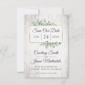 Carte de mariage en coton rustique du Sud, "Sauver (Devant)