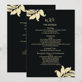 Carte de mariage en damas noir et ivoire (Devant / Derrière)