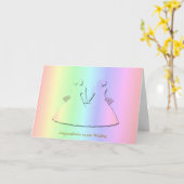 Carte de mariage en pastel d'arc-en-ciel pour des (Fleur jaune)