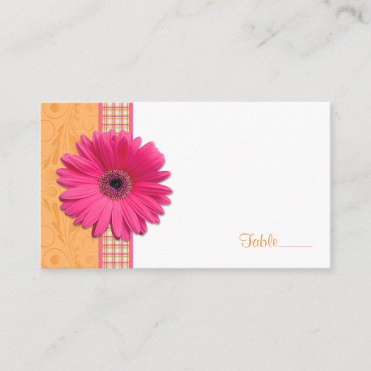 Carte de Mariage en ruban rose Gerbera Daisy (Devant)