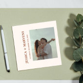 Carte de mariage en terre cuite orange brûlée roui