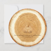 Carte de mariage en tranche de bois rustique 'Save (Dos)