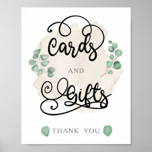 Carte de mariage et cadeaux en or vert Poster
